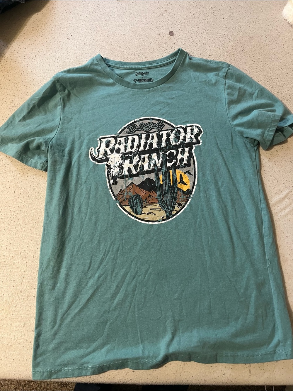 Rock & Roll Cowgirl Teal Radiator Ranch Graphic Tee